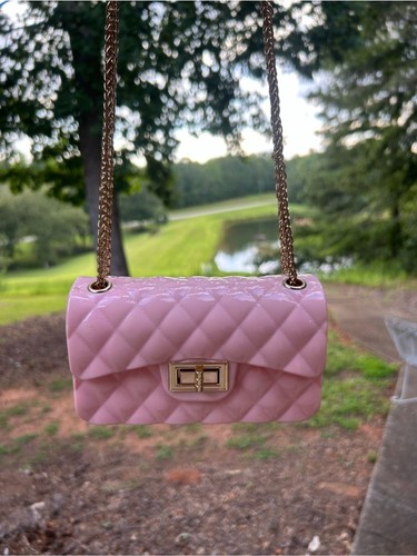 Pink jelly quilted crossbody - pink,