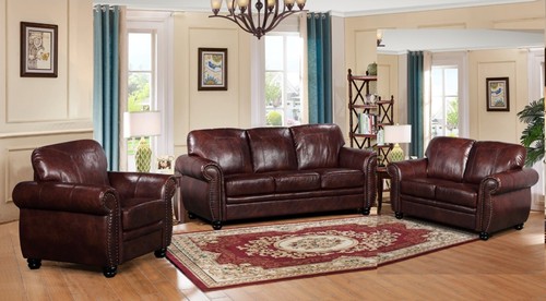 Brown leather seater - 3, /