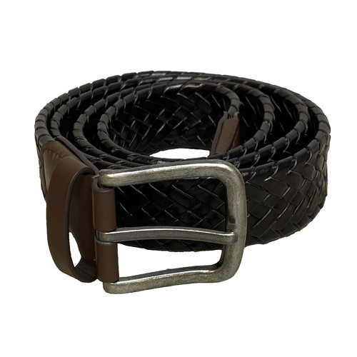 Genuine leather braided belt - leather,