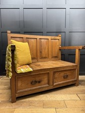 Vintage Pine Monks Bench /