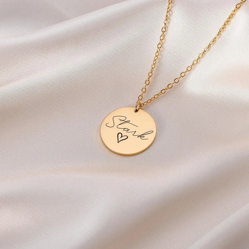 Personalised round necklace - personalised,