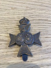 ORIGINAL 16th LONDON REGT QUEENS WESTMINSTER RIFLES CAP BADGE