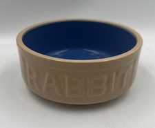 Mason Cash Rabbit Bowl Stoneware Cane & Blue Dishwasher Safe Pet Dish Vgc