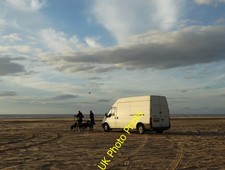 Photo 12x8 White van and dog