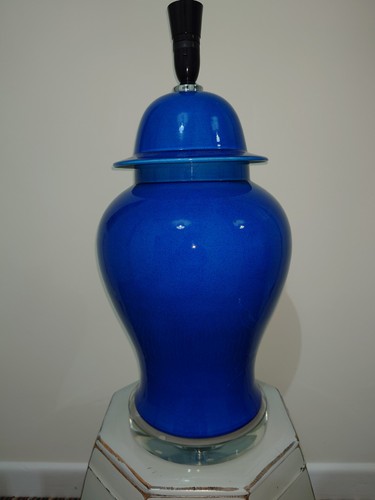 Large blue ceramic - table, lamp