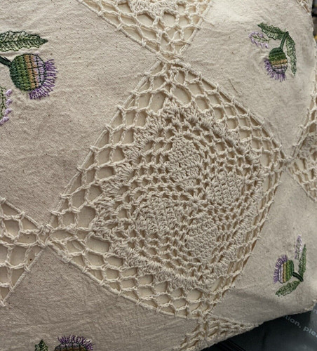 Crochet lace ecru beige - lace,
