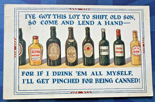 Comic postcard 1932 bottle - postcard,