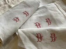 Antique linen serviette letters DB Red Monogram Napkin Tea Towels/ ONE pc