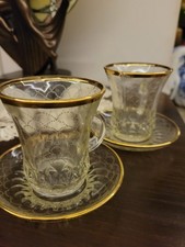 6-Pack Small Glass Coffee Mugs Double-Walled Thermal Espresso Cups With Plates