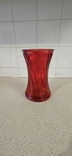 Large Red Glass Vase 19.7cm