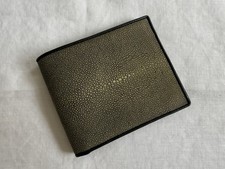 Faux Shagreen & Leather Wallet