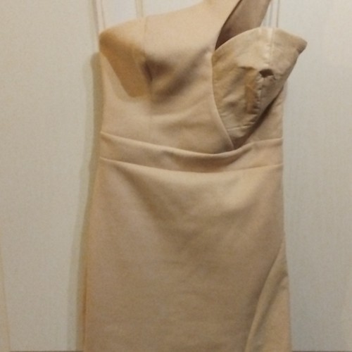 Lipsy beige one shoulder - shoulder, satin