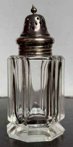 Vintage sugar sifter glass and - sifter,