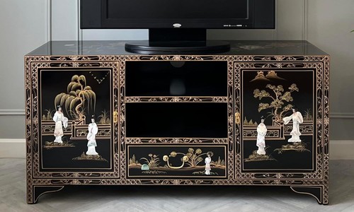 Chinese oriental black lacquer - black,
