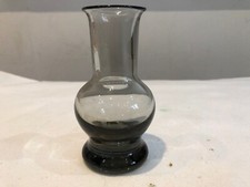 Grey Mini Funnel Neck Glass Flower Vase Jar -11cm tall - Display Decorative