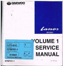 DAEWOO LANOS Mk1 1.3 1.5 1.6 PETROL 2001 M.Y. FACTORY SERVICE MANUAL 3x VOL SET