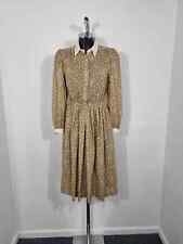 Vintage Horrockses Fashions Beige Polka Dot Collared Dress