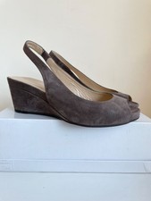 HOBBS BROWN SUEDE PEEPTOE