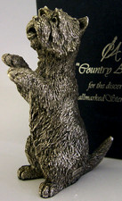 GOOD SIZED STERLING SILVER TERRIER DOG FIGURE 1997 ANIMAL BOXED 104g