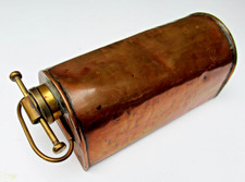 Antique Victrorian Copper & Brass Hot Water Bottle Carriage Foot Warmer