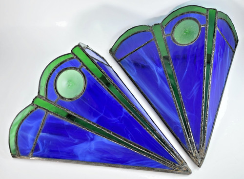 Antique art deco - stained, glass