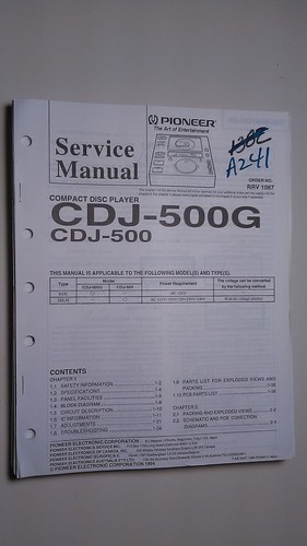 Pioneer cdj 500 service - pioneer, g