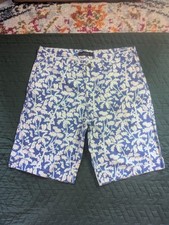 NWOT Zara Mens Blue, White and Green Floral Shorts 36w 100% cotton