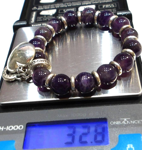 Vintage amethyst bead - ,