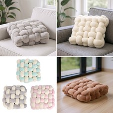Knitted Braided Square Pillow