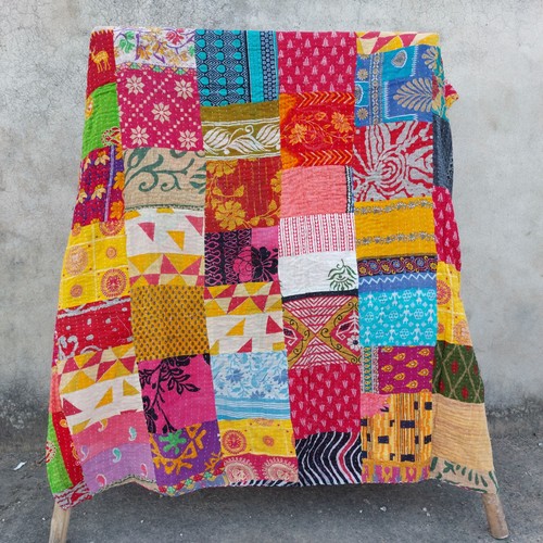 Kantha patchwork quilt - patchwork,