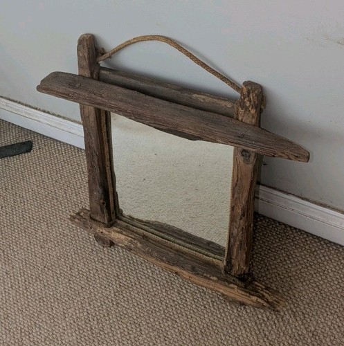 Rustic driftwood framed wall - driftwood,