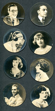 8X GODFREY PHILLIPS 1924 "CINEMA STARS" CIRCULAR CIGARETTE CARDS