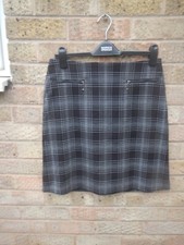 M & SBLACK/WHITE PLAID SKIRT SIZE 12 LINED KNEE LENGTH , FORMAL WORK WEAR
