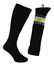 Pair Mens Wool Blend Scottish Highland Kilt Hose Socks Size 6-11 BLACK