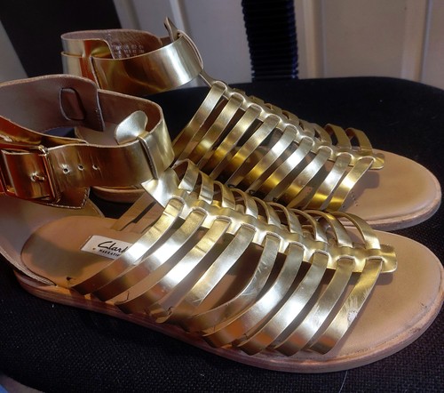 Ladies summer shoes gold - ladies,