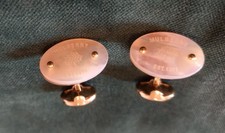 Mulberry Gold Tone Mother of Pearl Oval Cufflinks
