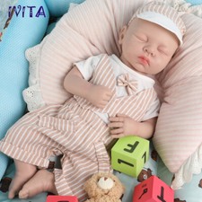 IVITA 18'' Lifelike Eyes Closed Infant Boy Newborn Silicone Reborn Baby Doll