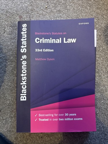 Blackstone statutes criminal - blackstone's,