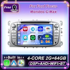 7" 64GB Android 15 Car Radio DVD GPS Sat Nav Stereo For Ford Focus Mondeo C-Max