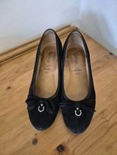 Gabor Black Suede Court Wedge