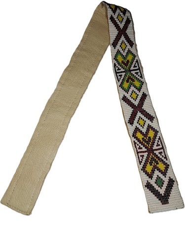 Beaded strip deerskin - beaded,
