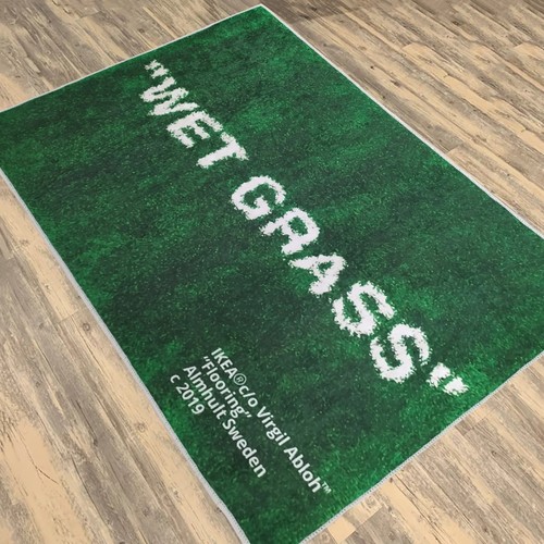 Wet grass rug - wet,