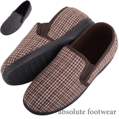Mens gents slip checked - slip, on