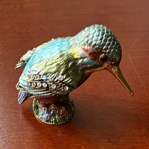 Kingfisher enamel and - , crystal
