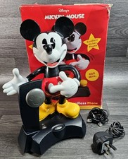 Vintage Telemania Disney Mickey Mouse Antimated Talking Cordless Phone Boxed VGC