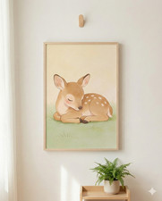 Sleepy Baby Deer Nursery Wall