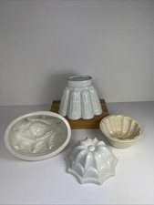 Vintage Ceramic Jelly Moulds x 4 - Including Copeland & Shelley - Shell Design