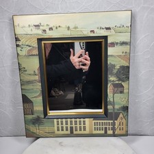 VTG Colonial Farm Scene Framed