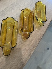 Vintage Indiana Glass Amber Banana Split Dishes -set Of 4