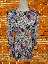 ZARA SIZE UK SMALL LILAC MIX FLORAL PUFF LONG SLEEVED OCCASION SUMMER MINI DRESS